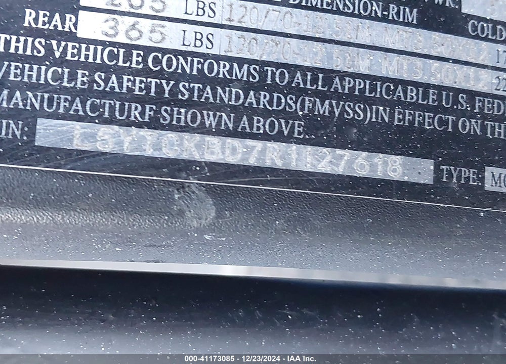 2023 ZNEN ZN150T-7A VIN: L5YTCKBD7R1127618