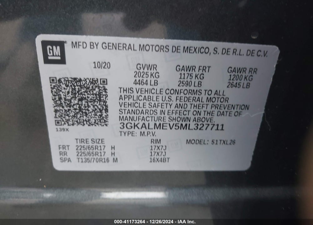 2021 GMC TERRAIN FWD SLE VIN: 3GKALMEV5ML327711