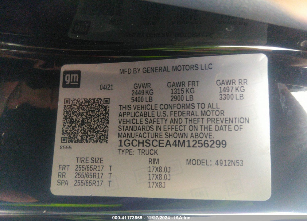 2021 CHEVROLET COLORADO 2WD LONG BOX LT VIN: 1GCHSCEA4M1256299