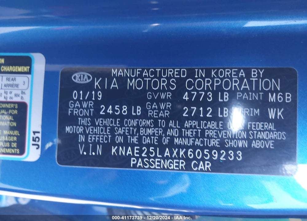2019 KIA STINGER PREMIUM VIN: KNAE25LAXK6059233