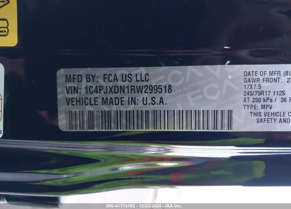 2024 JEEP WRANGLER 4-DOOR SPORT S 4X4 VIN: 1C4PJXDN1RW299518
