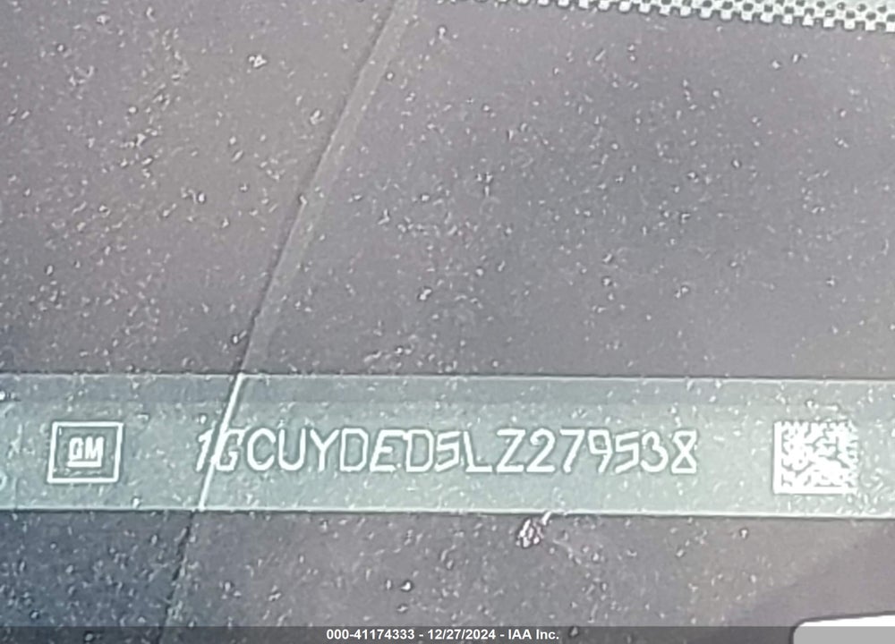 2020 CHEVROLET SILVERADO 1500 VIN: 1GCUYDED5LZ279538