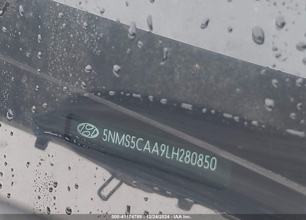 2020 HYUNDAI SANTA FE VIN: 5NMS5CAA9LH280850