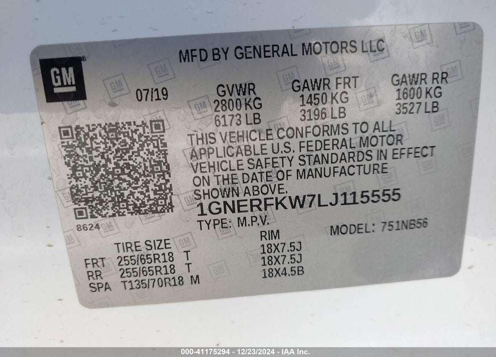 2020 CHEVROLET TRAVERSE FWD LS VIN: 1GNERFKW7LJ115555