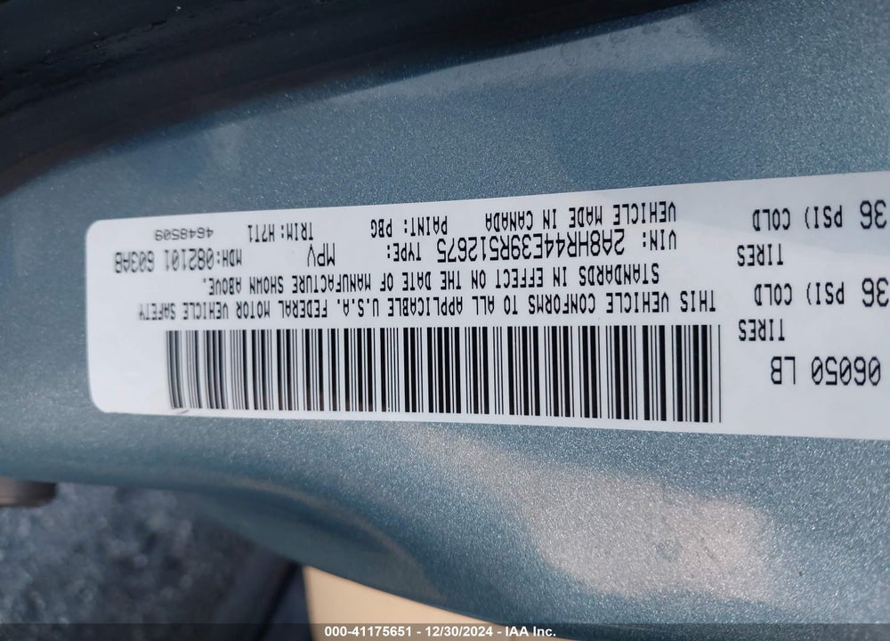 2009 CHRYSLER TOWN & COUNTRY LX VIN: 2A8HR44E39R512675