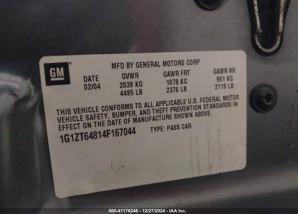 2004 CHEVROLET MALIBU MAXX LS VIN: 1G1ZT64814F167044