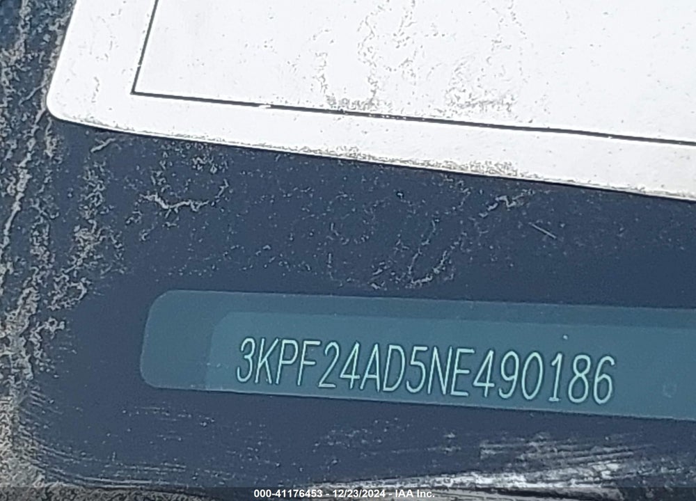 2022 KIA FORTE VIN: 3KPF24AD5NE490186
