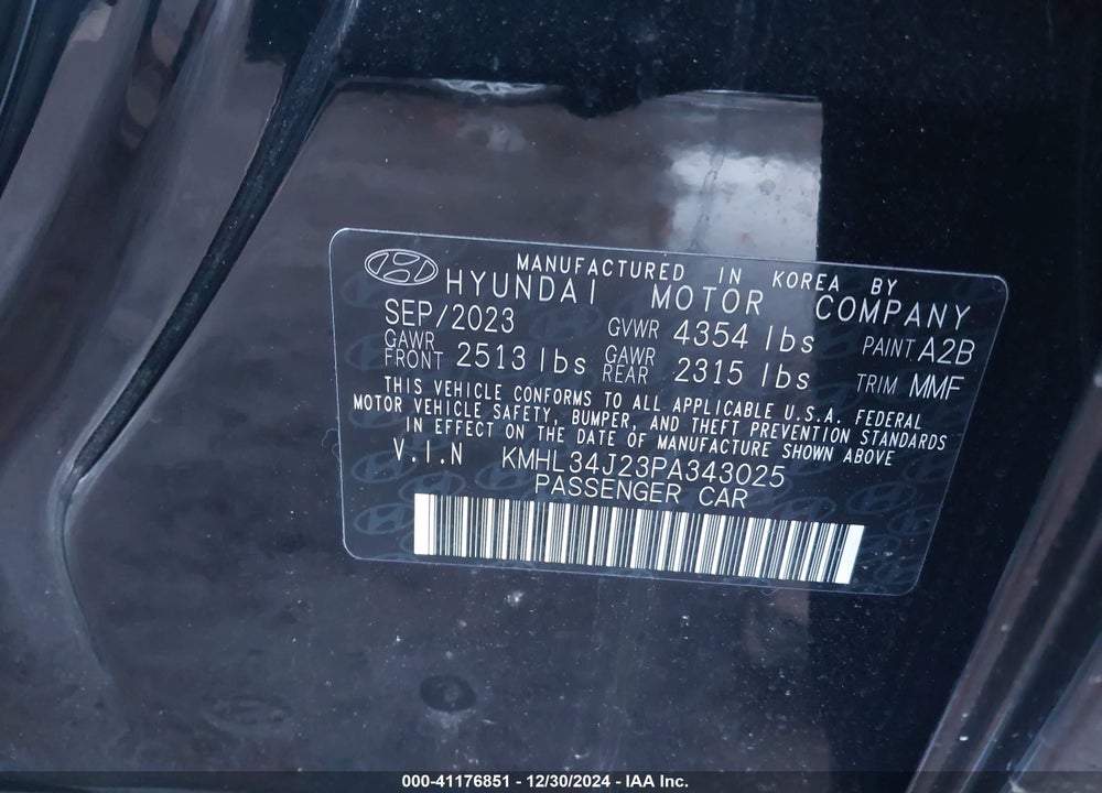 2023 HYUNDAI SONATA VIN: KMHL34J23PA343025