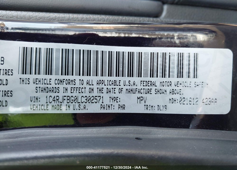 2020 JEEP GRAND CHEROKEE LIMITED 4X4 VIN: 1C4RJFBG0LC302571