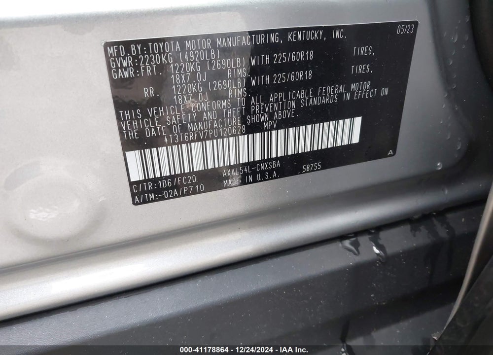 2023 TOYOTA RAV4 HYBRID SE VIN: 4T3T6RFV7PU120628