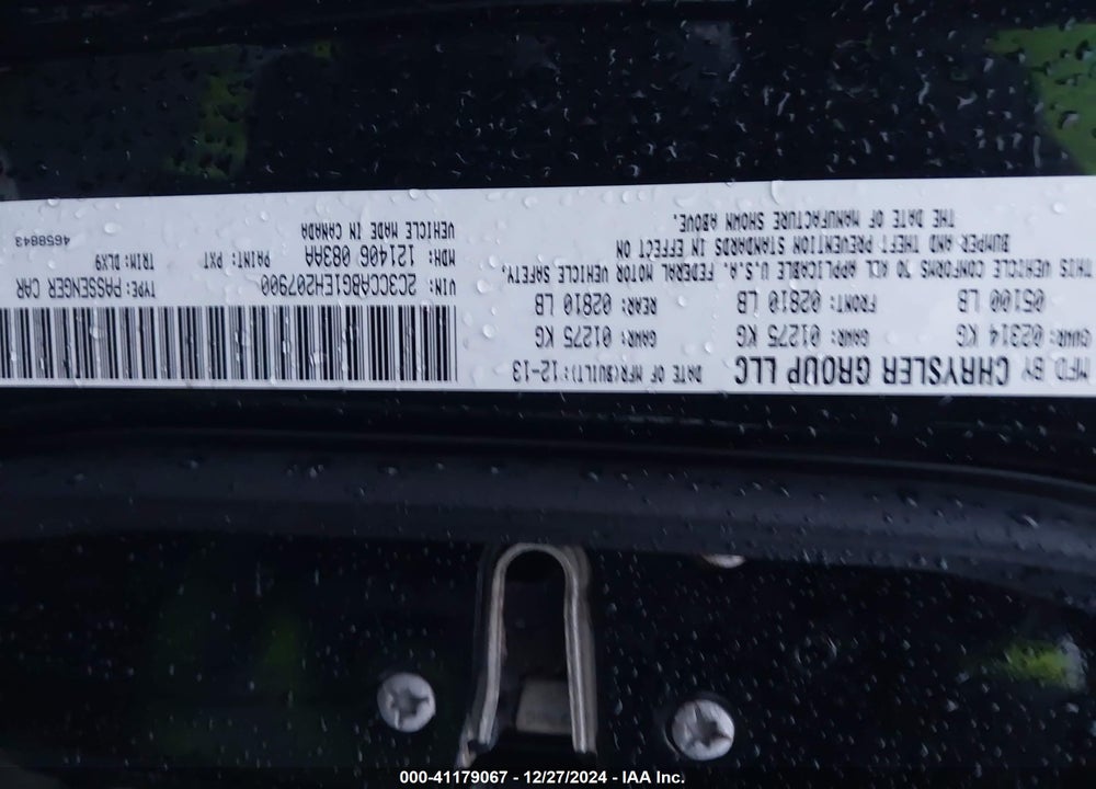2014 CHRYSLER 300 VIN: 2C3CCABG1EH207900