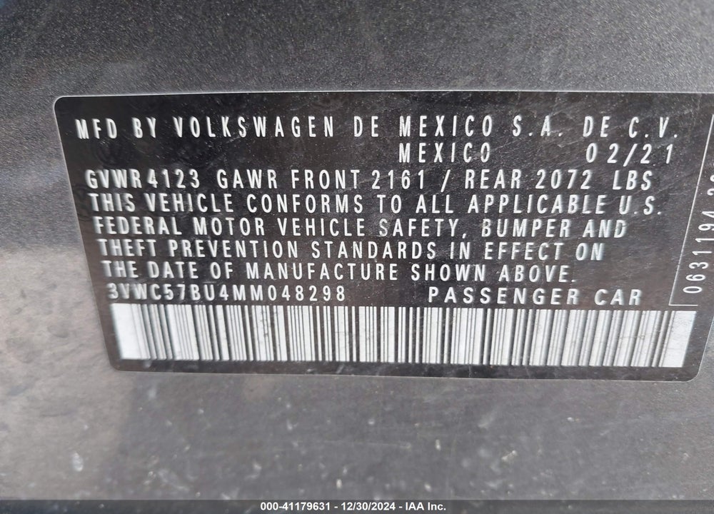 2021 VOLKSWAGEN JETTA VIN: 3VWC57BU4MM048298