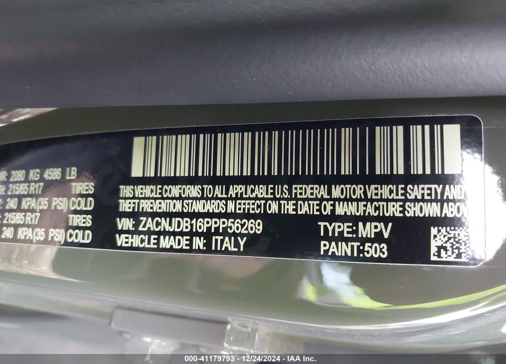 2023 JEEP RENEGADE UPLAND 4X4 VIN: ZACNJDB16PPP56269