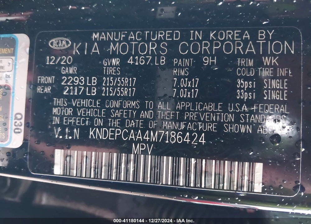 2021 KIA SELTOS LX VIN: KNDEPCAA4M7186424