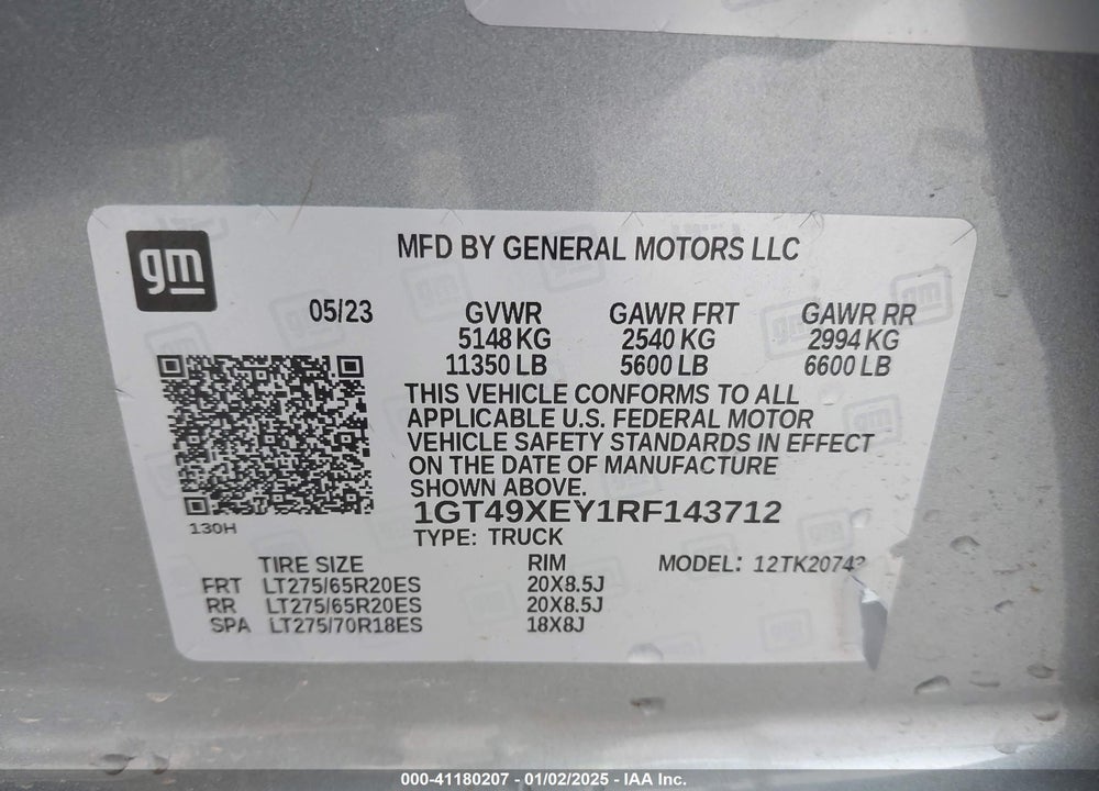 2024 GMC SIERRA 2500HD 4WD  STANDARD BED DENALI ULTIMATE VIN: 1GT49XEY1RF143712