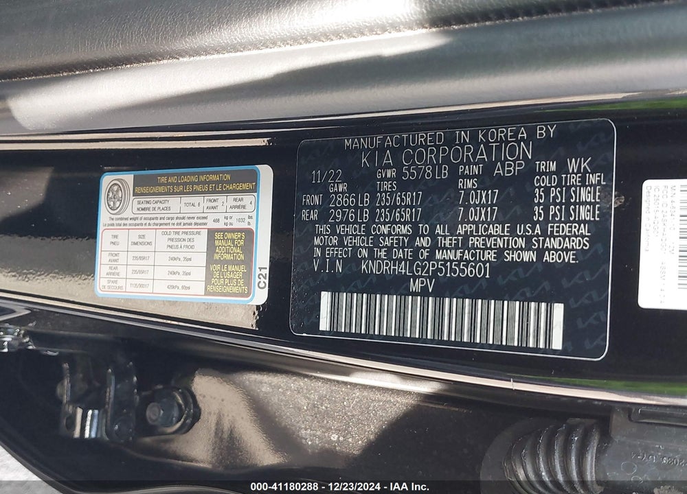 2023 KIA SORENTO HYBRID EX VIN: KNDRH4LG2P5155601