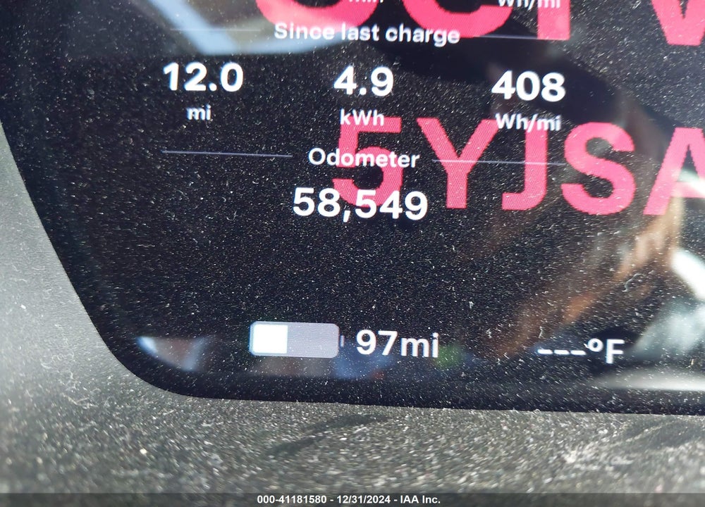 2016 TESLA MODEL S 60/70/75/85 VIN: 5YJSA1E18GF160538