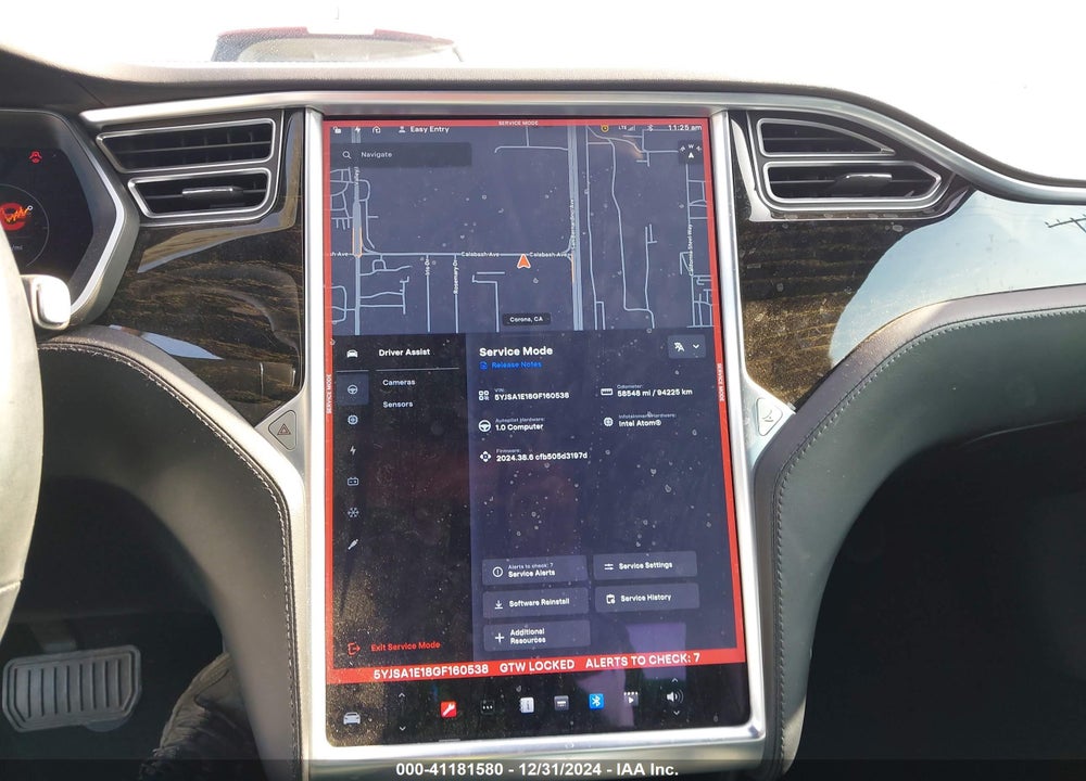 2016 TESLA MODEL S 60/70/75/85 VIN: 5YJSA1E18GF160538