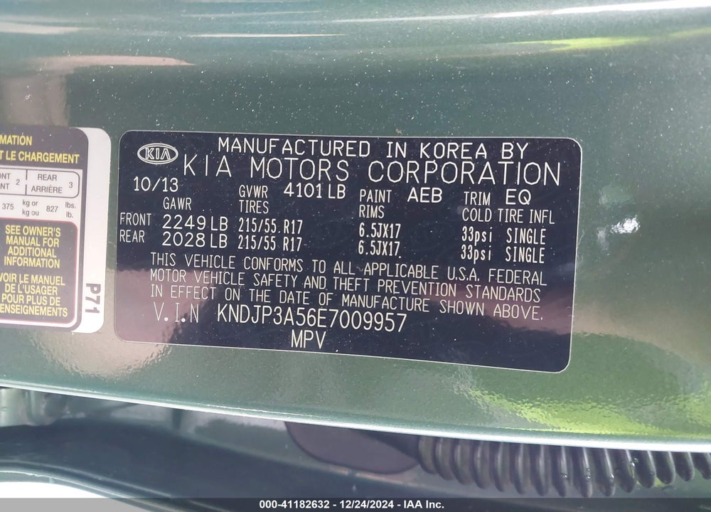2014 KIA SOUL VIN: KNDJP3A56E7009957