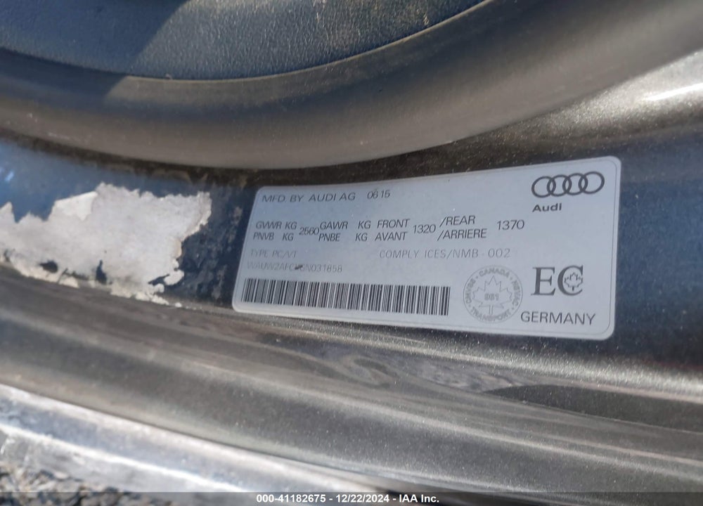 2016 AUDI S7 4.0T VIN: WAUW2AFCXGN031858