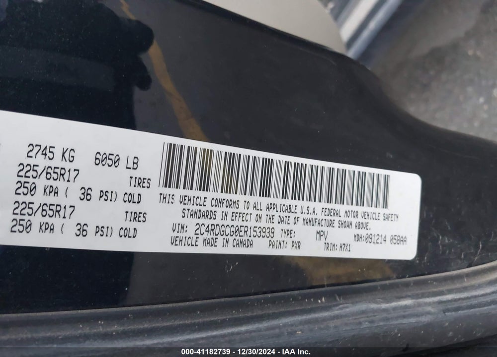 2014 DODGE GRAND CARAVAN SXT VIN: 2C4RDGCG0ER153939