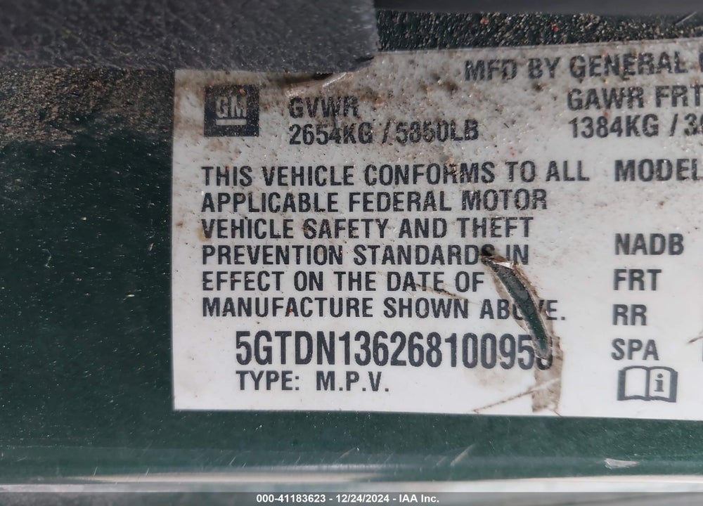 2006 HUMMER H3 SUV VIN: 5GTDN136268100953