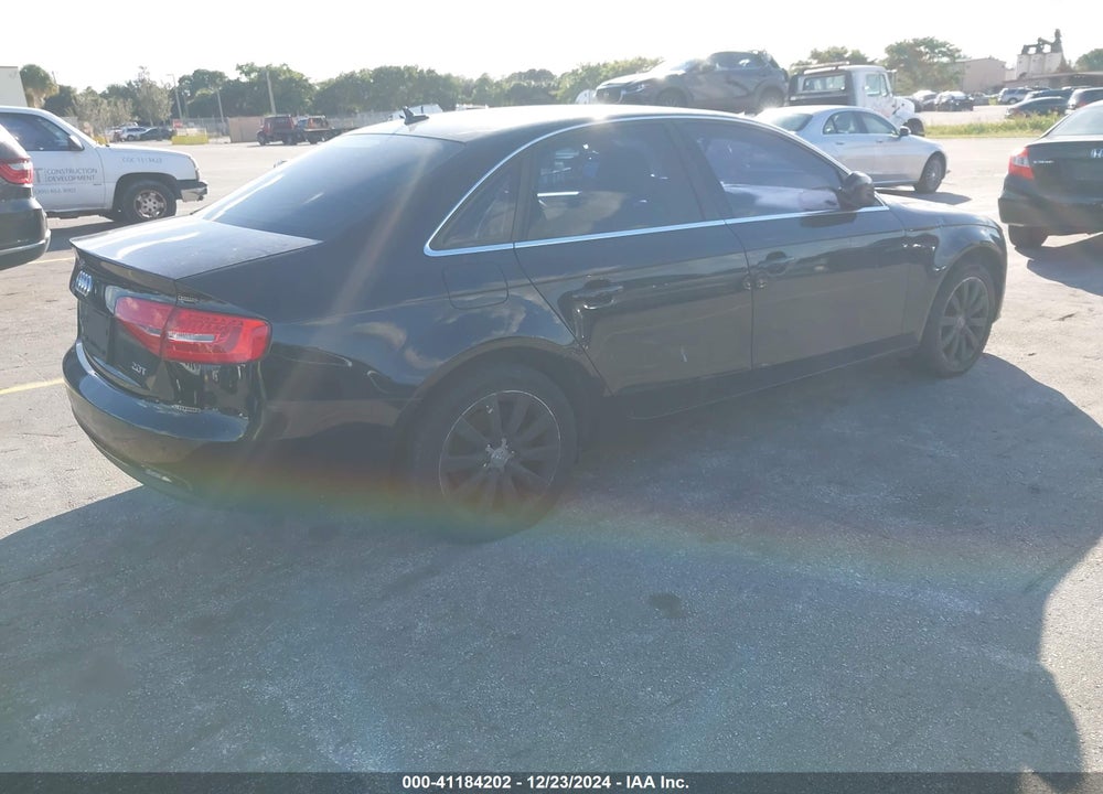 2013 AUDI A4 2.0T PREMIUM VIN: WAUAFAFLXDN029652