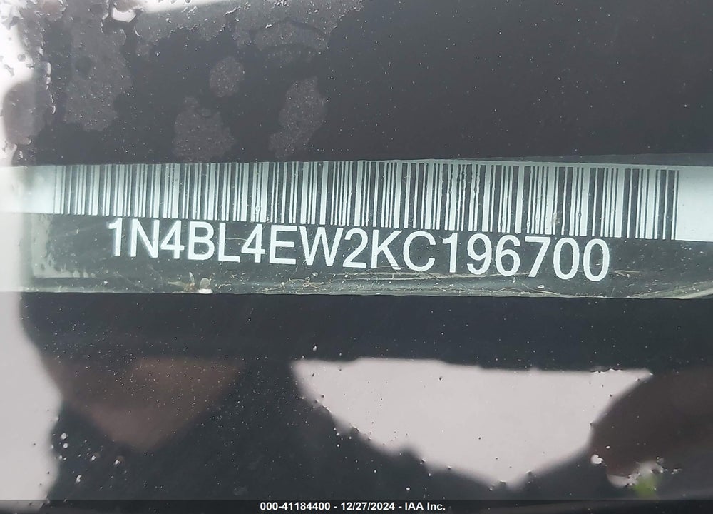 2019 NISSAN ALTIMA VIN: 1N4BL4EW2KC196700