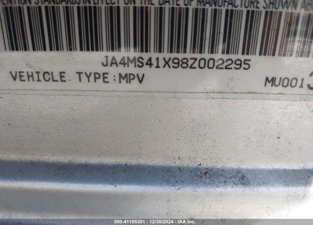 2008 MITSUBISHI OUTLANDER XLS VIN: JA4MS41X98Z002295