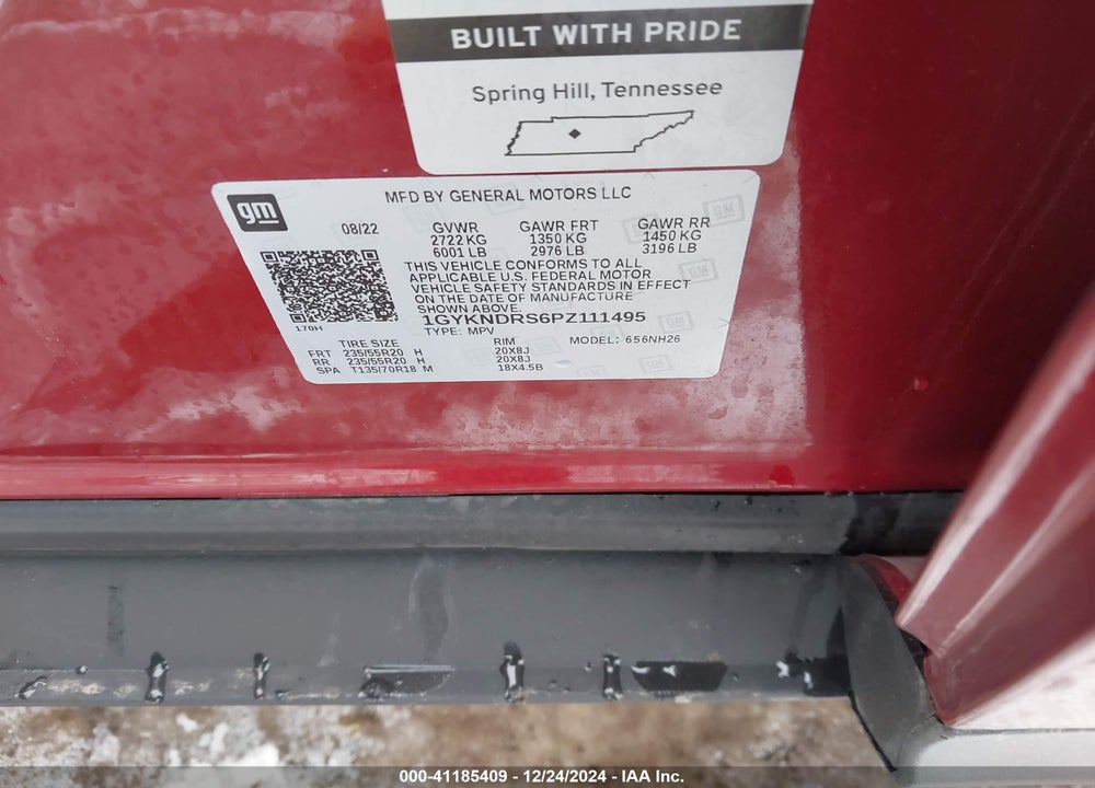2023 CADILLAC XT5 VIN: 1GYKNDRS6PZ111495