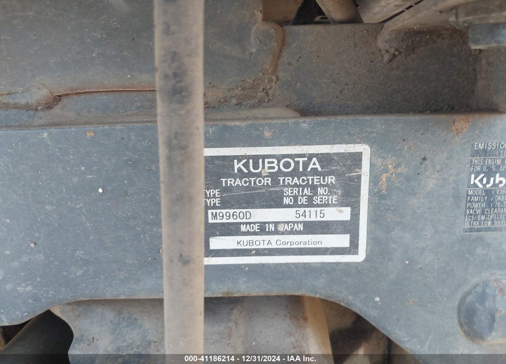 2013 KUBOTA M9960HDL TRACTOR VIN: 54115