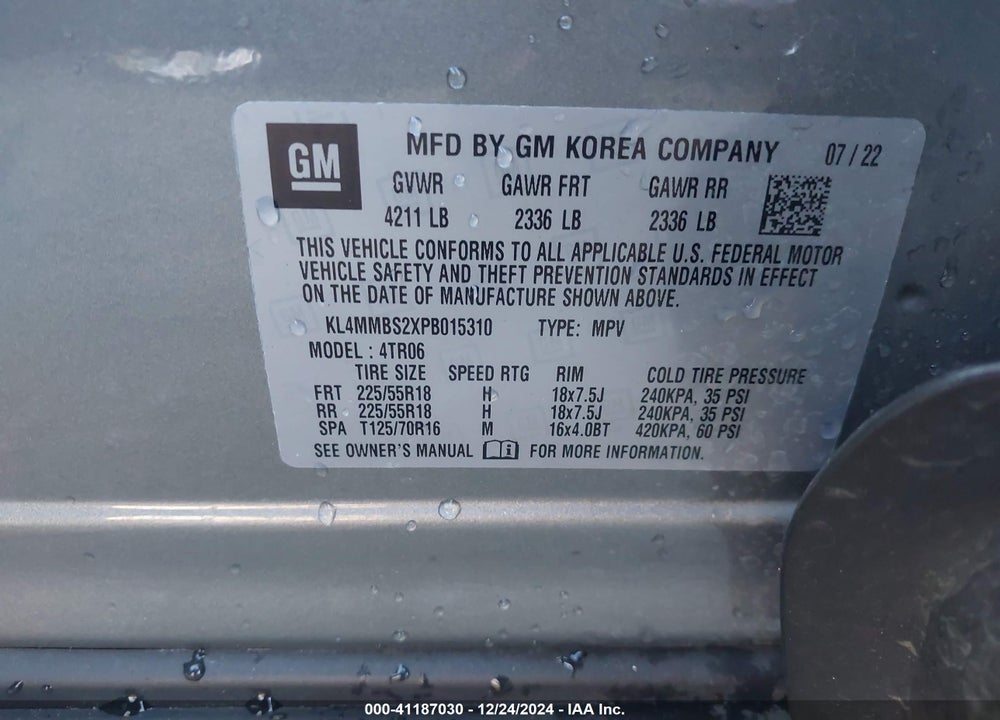2023 BUICK ENCORE GX PREFERRED FWD VIN: KL4MMBS2XPB015310