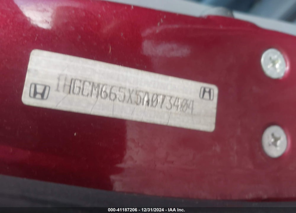2005 HONDA ACCORD 3.0 EX VIN: 1HGCM665X5A073404