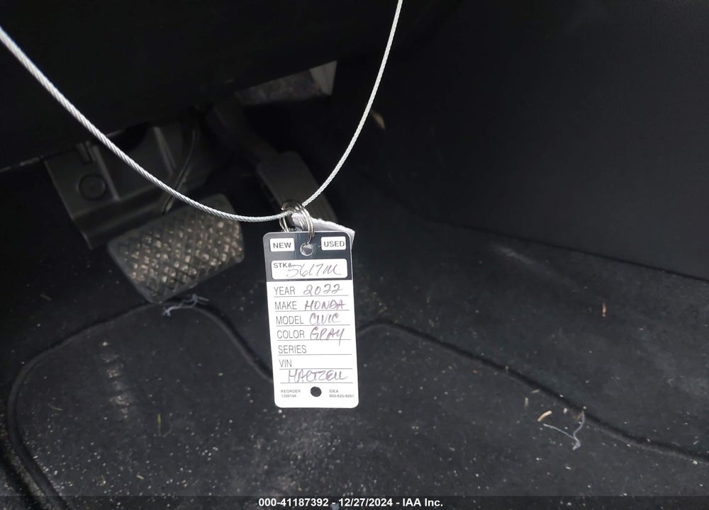 2022 HONDA CIVIC EX VIN: JHMFE1F75NX003186