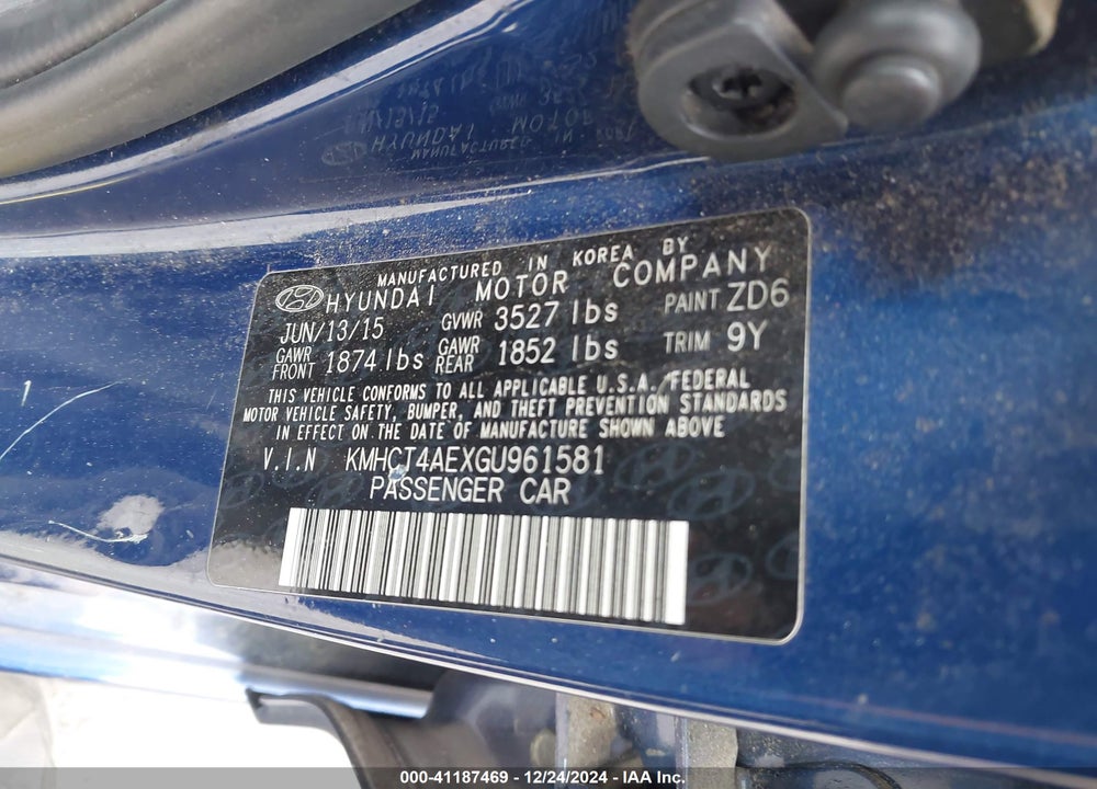 2016 HYUNDAI ACCENT SE VIN: KMHCT4AEXGU961581