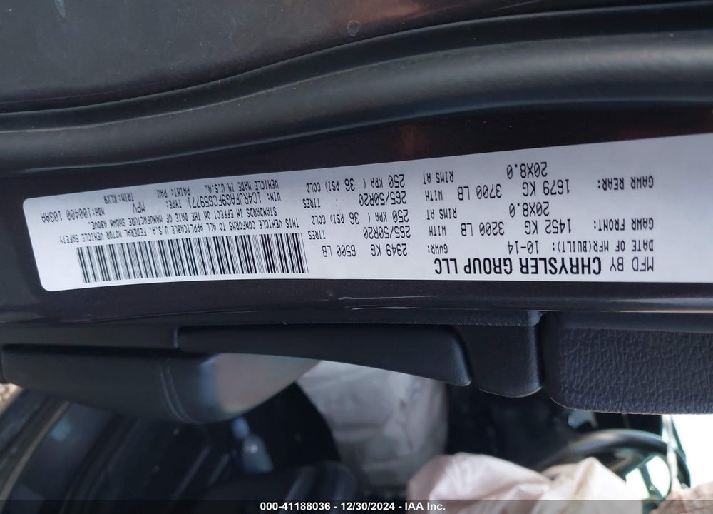 2015 JEEP GRAND CHEROKEE ALTITUDE VIN: 1C4RJFAG9FC659771