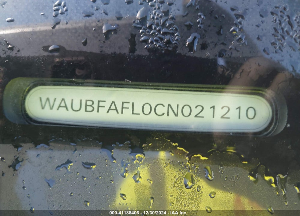 2012 AUDI A4 VIN: WAUBFAFL0CN021210