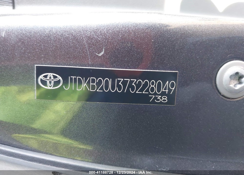 2007 TOYOTA PRIUS VIN: JTDKB20U373228049