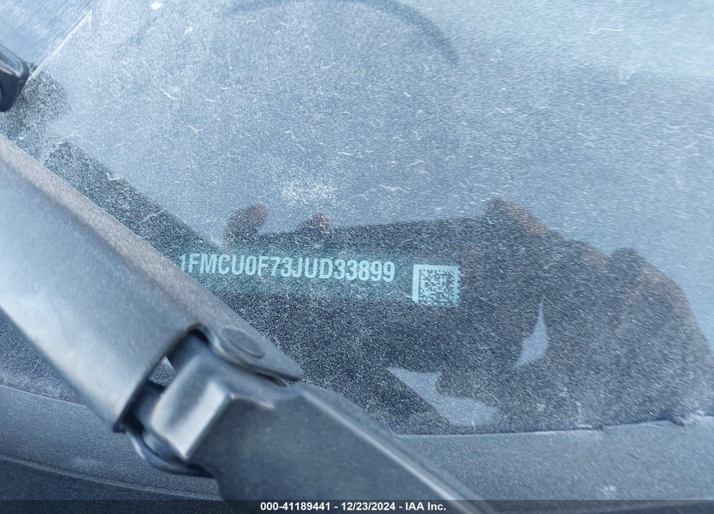 2018 FORD ESCAPE S VIN: 1FMCU0F73JUD33899