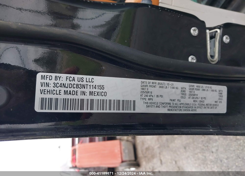 2022 JEEP COMPASS LIMITED 4X4 VIN: 3C4NJDCB3NT114155