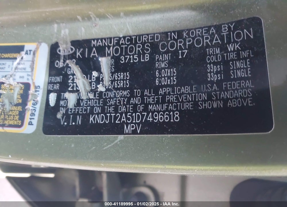 2013 KIA SOUL VIN: KNDJT2A51D7496618
