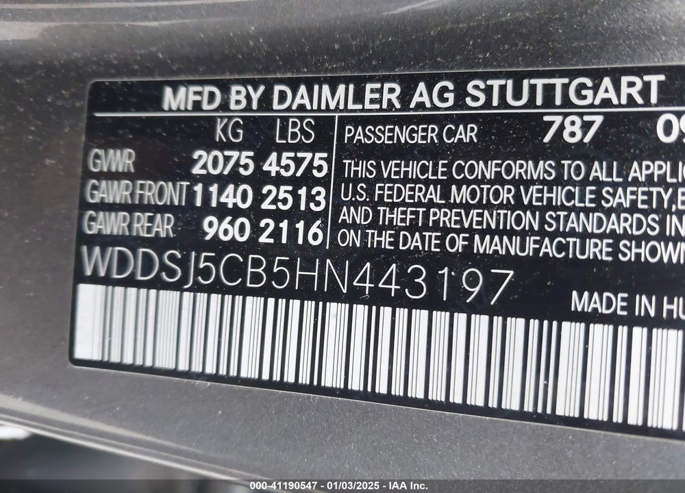 2017 MERCEDES-BENZ AMG CLA 45 4MATIC VIN: WDDSJ5CB5HN443197
