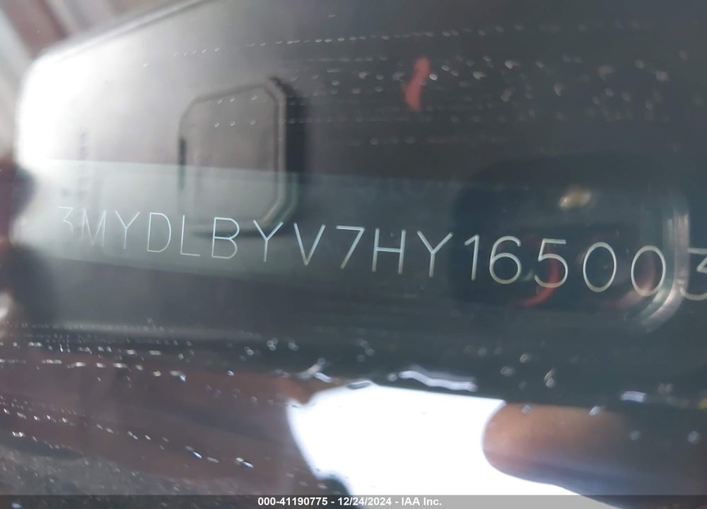 2017 TOYOTA YARIS IA VIN: 3MYDLBYV7HY165003