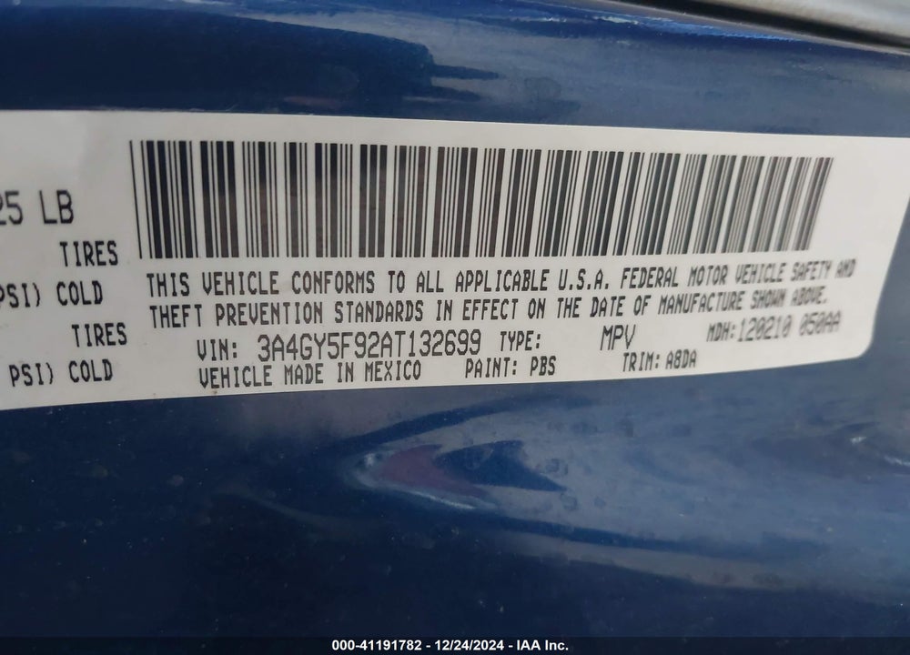 2010 CHRYSLER PT CRUISER CLASSIC VIN: 3A4GY5F92AT132699