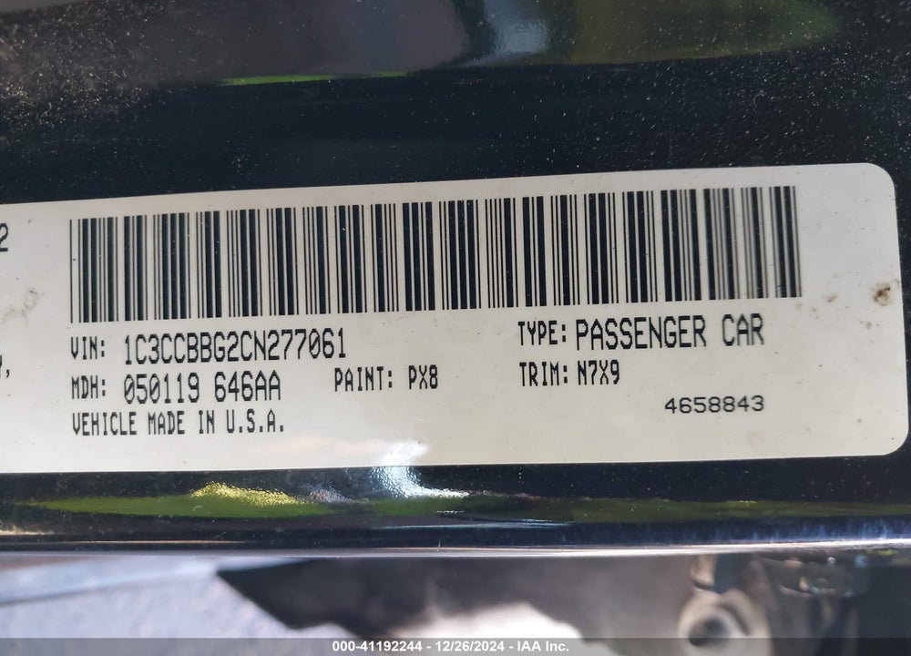 2012 CHRYSLER 200 TOURING VIN: 1C3CCBBG2CN277061