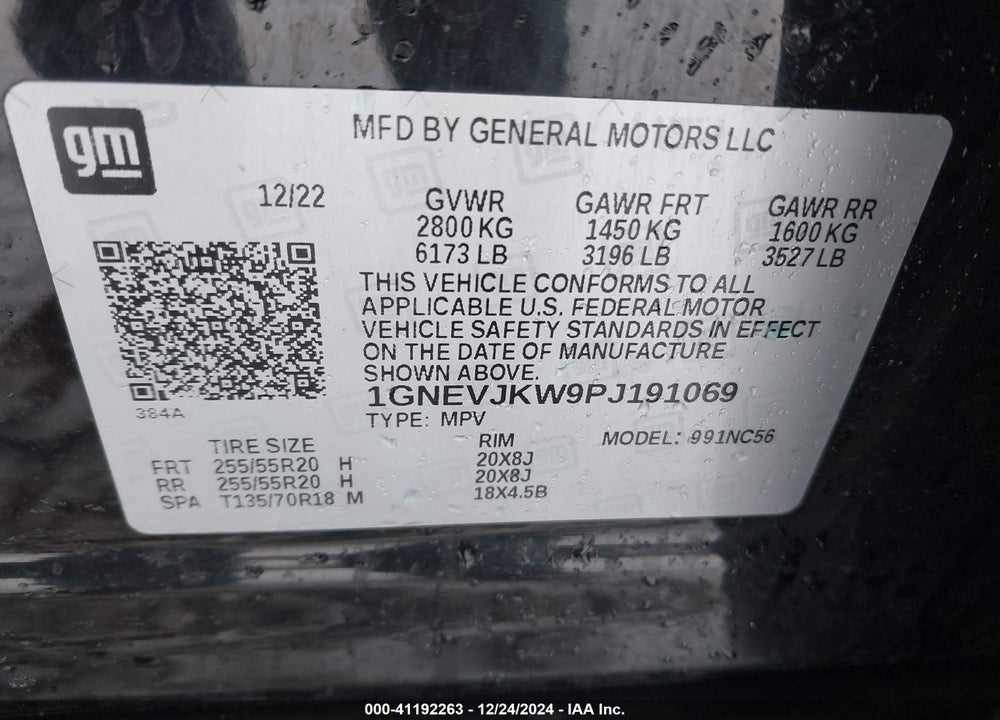 2023 CHEVROLET TRAVERSE AWD RS VIN: 1GNEVJKW9PJ191069