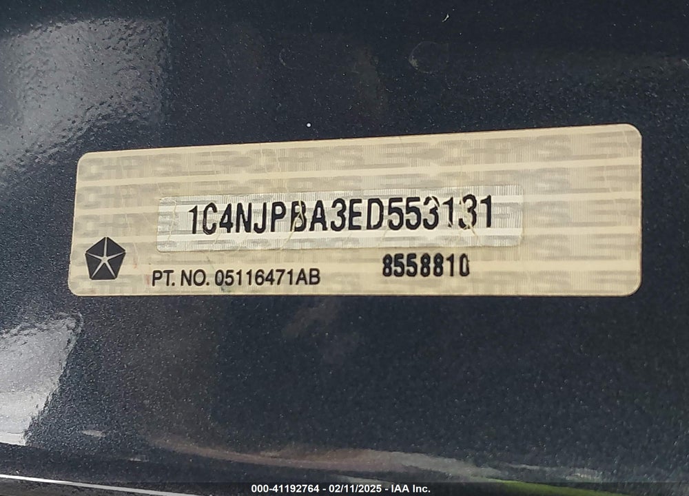 2014 JEEP PATRIOT SPORT VIN: 1C4NJPBA3ED553131