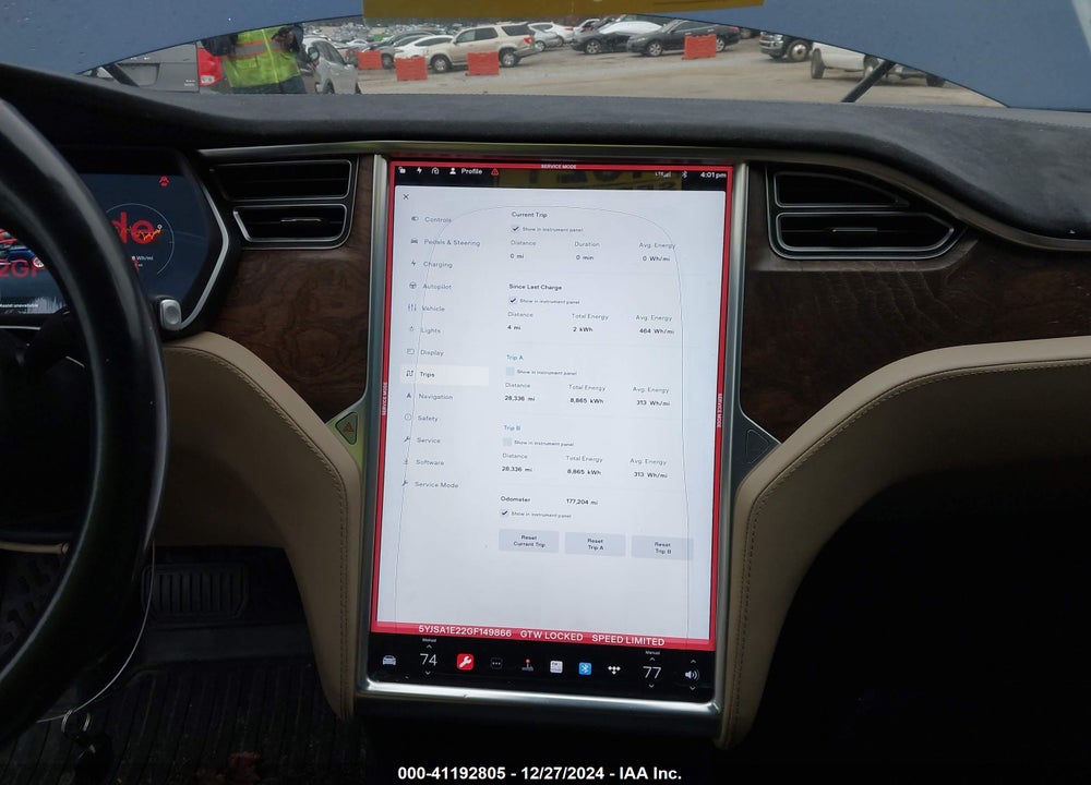 2016 TESLA MODEL S VIN: 5YJSA1E22GF149866