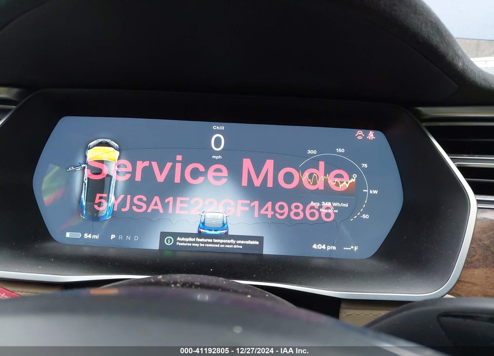 2016 TESLA MODEL S VIN: 5YJSA1E22GF149866