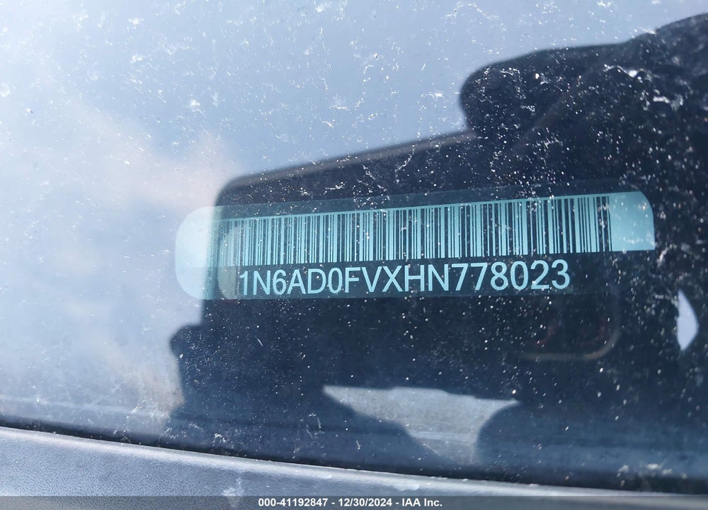 2017 NISSAN FRONTIER VIN: 1N6AD0FVXHN778023